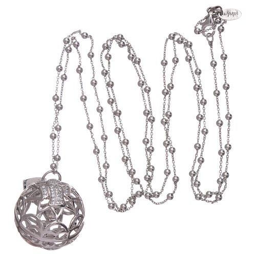 AMEN necklace with angel caller pendant in 925 sterling silver and zircons 3