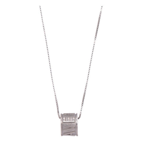 AMEN necklace Hail Mary in 925 sterling silver finished in rhodium 1