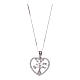 Amen necklace with heart in 925 sterling silver with white zircons s1