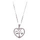 Amen necklace with heart in 925 sterling silver with white zircons s2