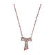 AMEN necklace in 925 sterling silver finished in rosè with zirconate Tau cross s1