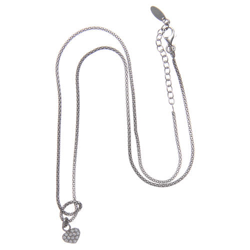 Kette AMEN Silber 925 mit Knoten und Herz Anhänger 3