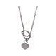 AMEN necklace in 925 sterling silver finished in rhodium with a zirconate heart s2