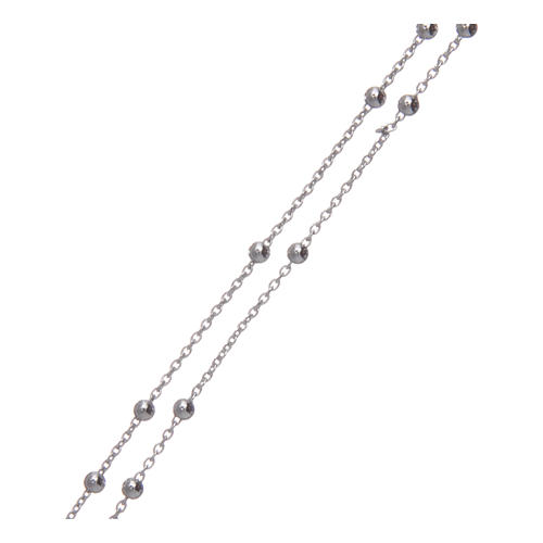 Collar rosario clásico de bronce rodiado AMEN 3