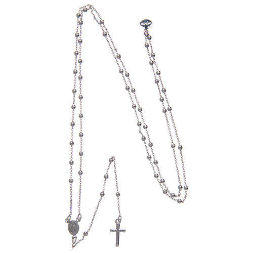Collar rosario clásico de bronce rodiado AMEN 4