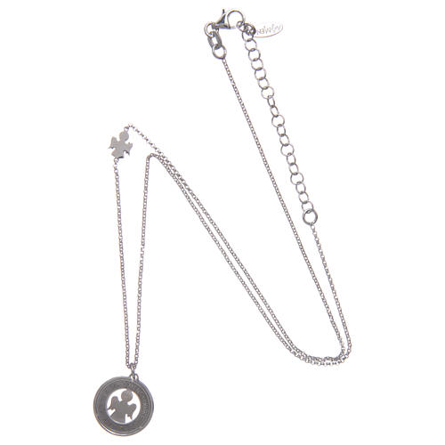 Collier AMEN argent 925 rhodié avec médaille dédicace Anges petite 3