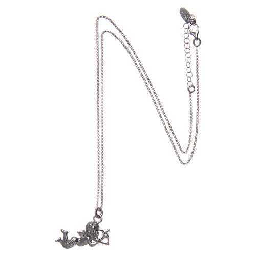 AMEN necklace in 925 sterling silver finished in rhodium with Angel Cupid 3