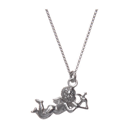 Collar AMEN Plata 925 Ángel Cupido acabado rodio 2