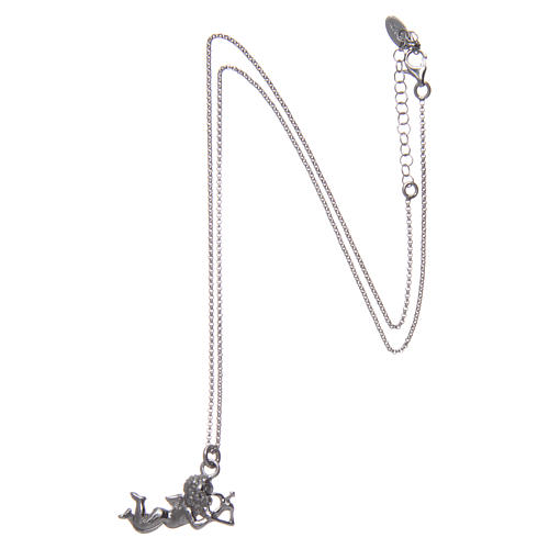 Collar AMEN Plata 925 Ángel Cupido acabado rodio 3