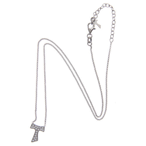 AMEN necklace in 925 sterling silver with Tau zirconate cross 3