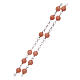 AMEN classic rosary necklace in 925 sterling silver finished in rhodium with bamboo coral grains s3