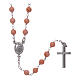 Collar rosario clásico AMEN Plata 925 rodiada con granos coral bambú s1