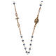 Collana rosario girocollo AMEN Arg 925 oro con grani cristalli blu s1