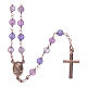 AMEN classic rosary necklace in 925 sterling silver finished in rosè with lilac jade grains s2