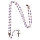AMEN classic rosary necklace in 925 sterling silver finished in rosè with lilac jade grains s4
