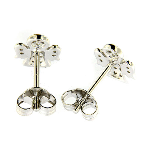 AMEN earrings in 925 sterling silver finished in rhodium with zircons 2