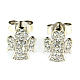 AMEN earrings in 925 sterling silver finished in rhodium with zircons s1