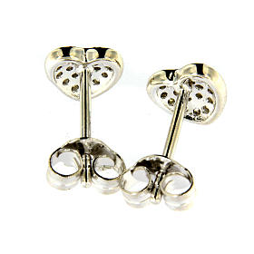 AMEN earrings in 925 sterling silver finished in rhodium with zirconate hearts