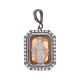 925 sterling silver pendant with zircons and Our Lady of Miracles cammeo s3