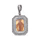 925 sterling silver pendant with zircons and Our Lady of Miracles cammeo s4