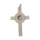 Horn cross with Jesus Christ image in rhodium 925 sterling silver and Saint Benedict medal white s2