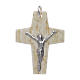 Krzyż róg Chrystus srebro 925 rodowane biały s1