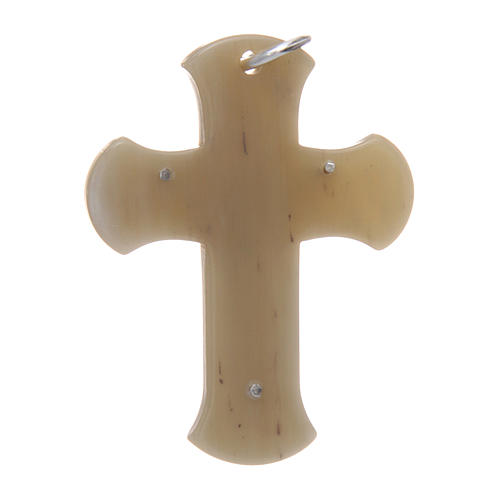 Croix en cor avec Christ argent 925 rhodié blanc 2