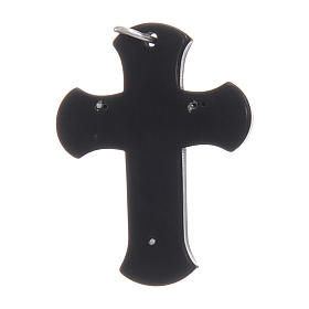 Croix en cor avec Christ argent 925 rhodié noir