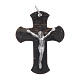 Croix en cor avec Christ argent 925 rhodié noir s1