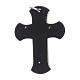 Jesus Christ cross in black rhodium 925 sterling silver and horn s2