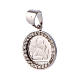 Sterling silver medal with angel framed by white zircons s3