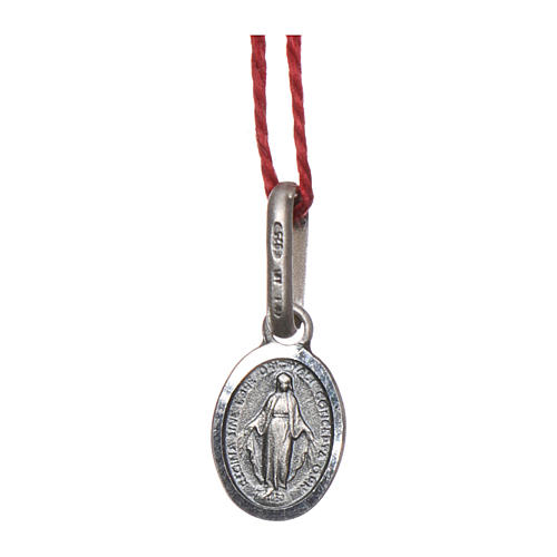 Medalla milagrosa ovalada de María Inmaculada Plata 1