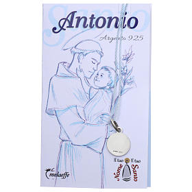 Medaglia Sant'Antonio da Padova Argento 925 rodiata 10 mm