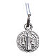 Rhodium plated medal in silver with St. Benedict 10 mm s1