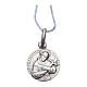 Rhodium plated medal in silver with St. Francis of Assisi 10 mm s1