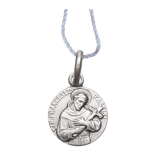 Médaille St François d'Assise argent 925 rhodié 10 mm 1