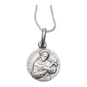 Medalik Święty Franciszek z Asyżu srebro 925 rodowane 10 mm