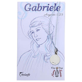 Medalik Święty Gabriel Archanioł srebro 925 rodowane 10 mm