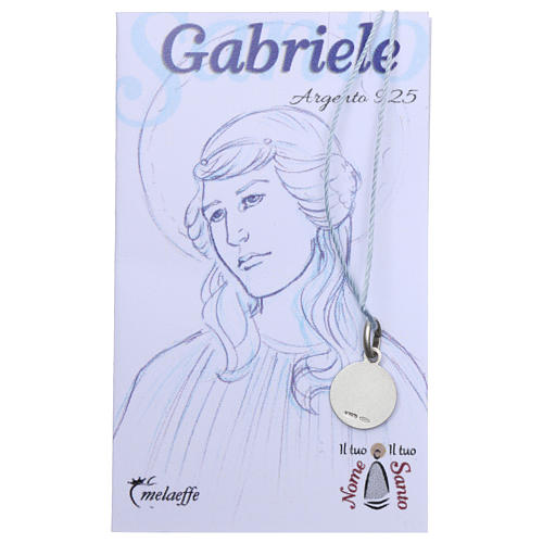 Medalik Święty Gabriel Archanioł srebro 925 rodowane 10 mm 2