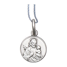 Rhodium plated medal with St. Joseph the Evangelist 10 mm