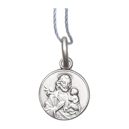 Rhodium plated medal with St. Joseph the Evangelist 10 mm 1