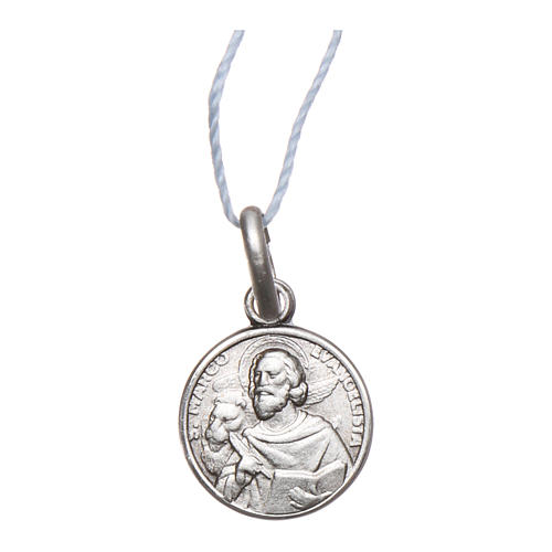 Rhodium plated medal with St. Mark the Evangelist 10 mm 1