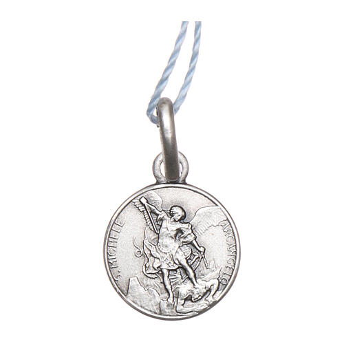 Saint Michael the Archangel medal 925 silver finished in rhodium 0.39 in 1