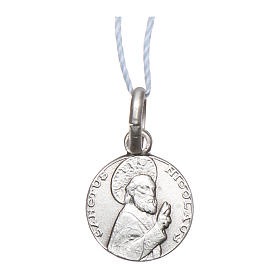 Rhodium plated medal with St. Nicholas of Bari 10 mm
