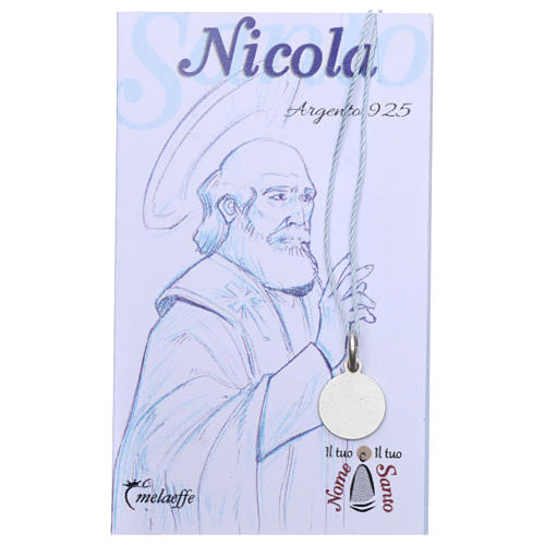 Médaille St Nicolas de Myre argent 925 rhodié 10 mm 2