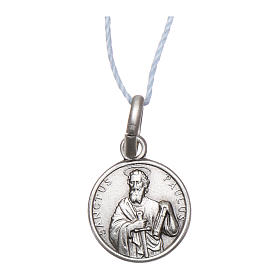 Rhodium plated medal with St. Paul 10 mm