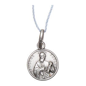 Saint Paul medal 925 silver finished in rhodium 0.39 in