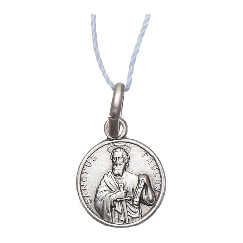 Saint Paul medal 925 silver finished in rhodium 0.39 in 1
