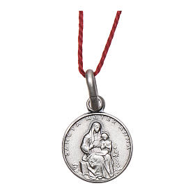 Rhodium plated medal with St. Anne 10 mm