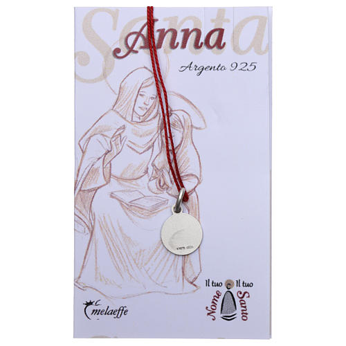 Rhodium plated medal with St. Anne 10 mm 2